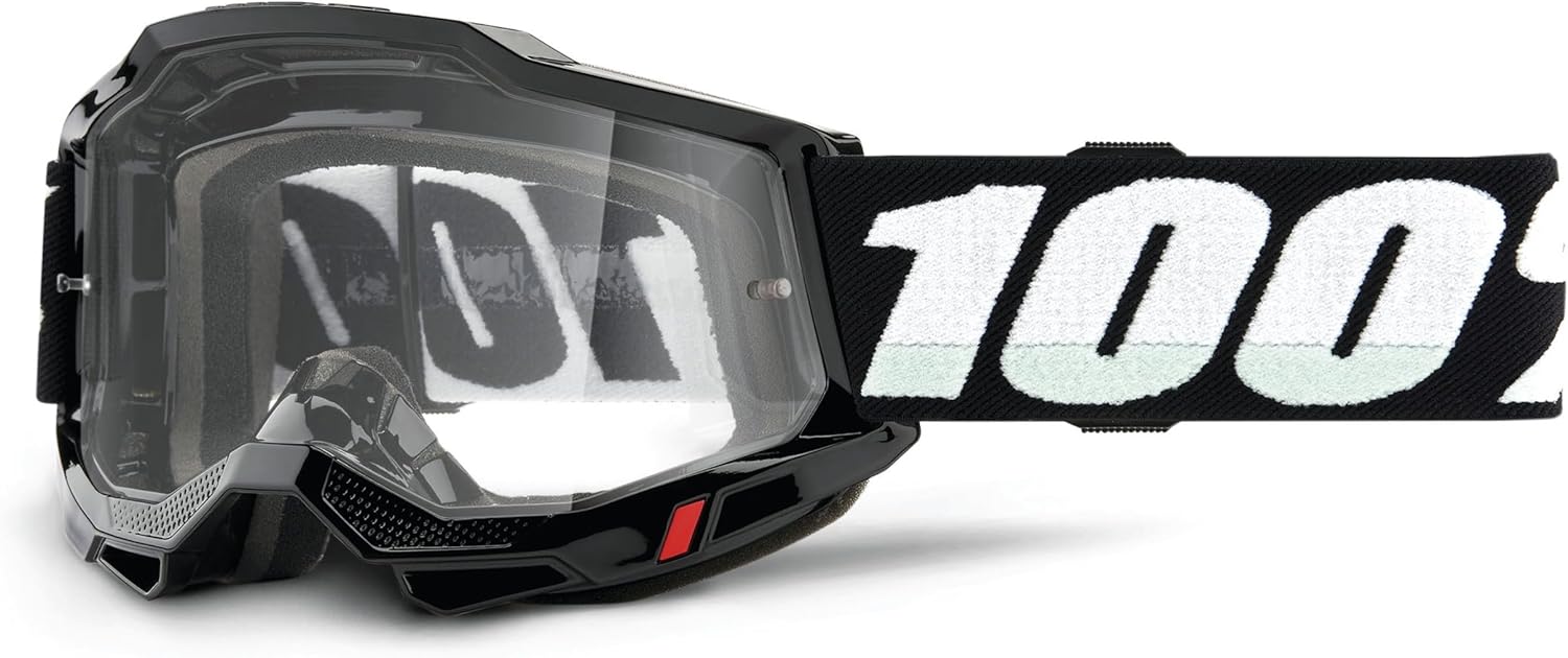 Premium Dirt Bike Goggles - 100% Accuri 2 - Black/Clear Lens