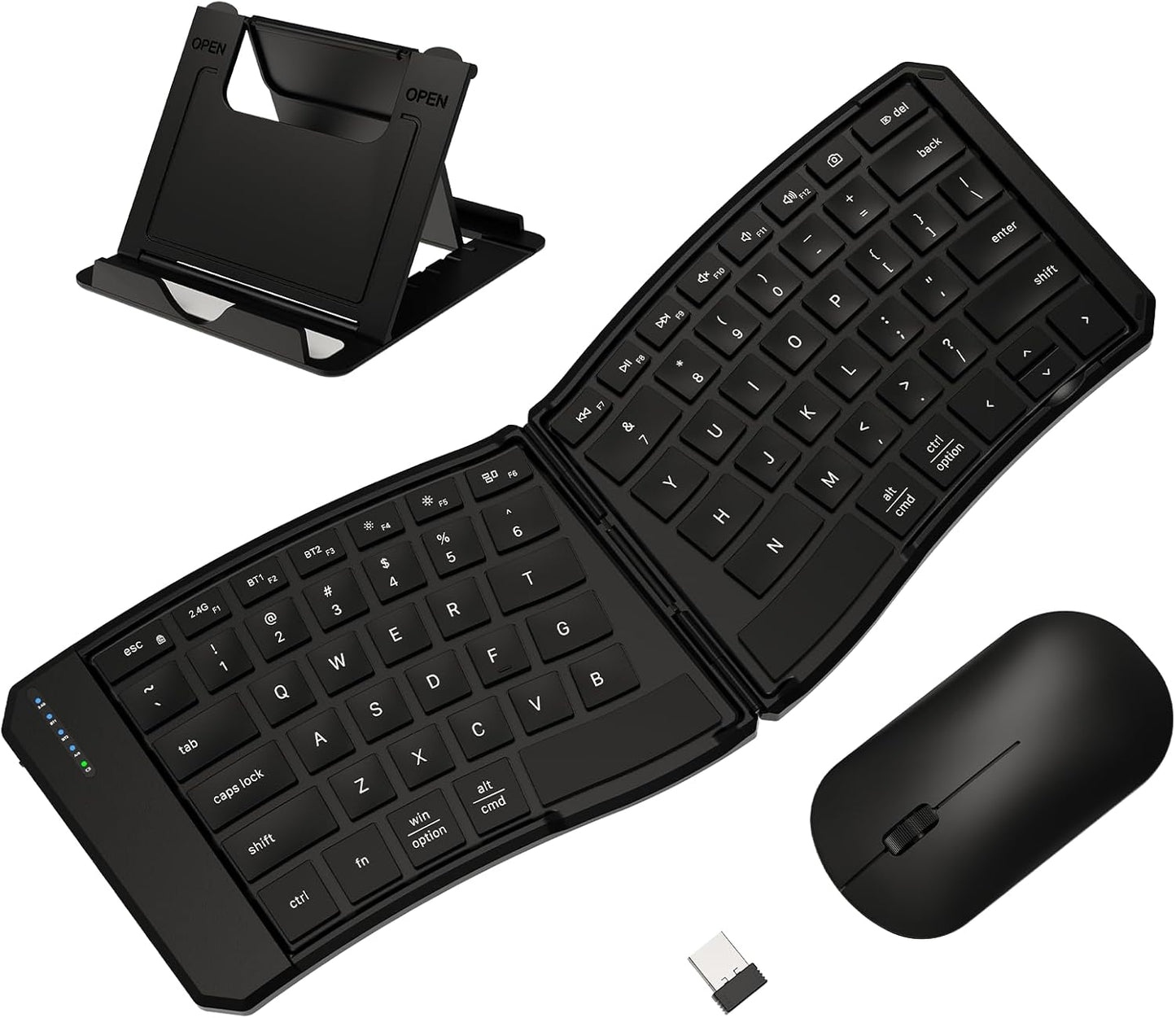 Ergonomic Foldable Keyboard and Mouse Combo for Travel Use