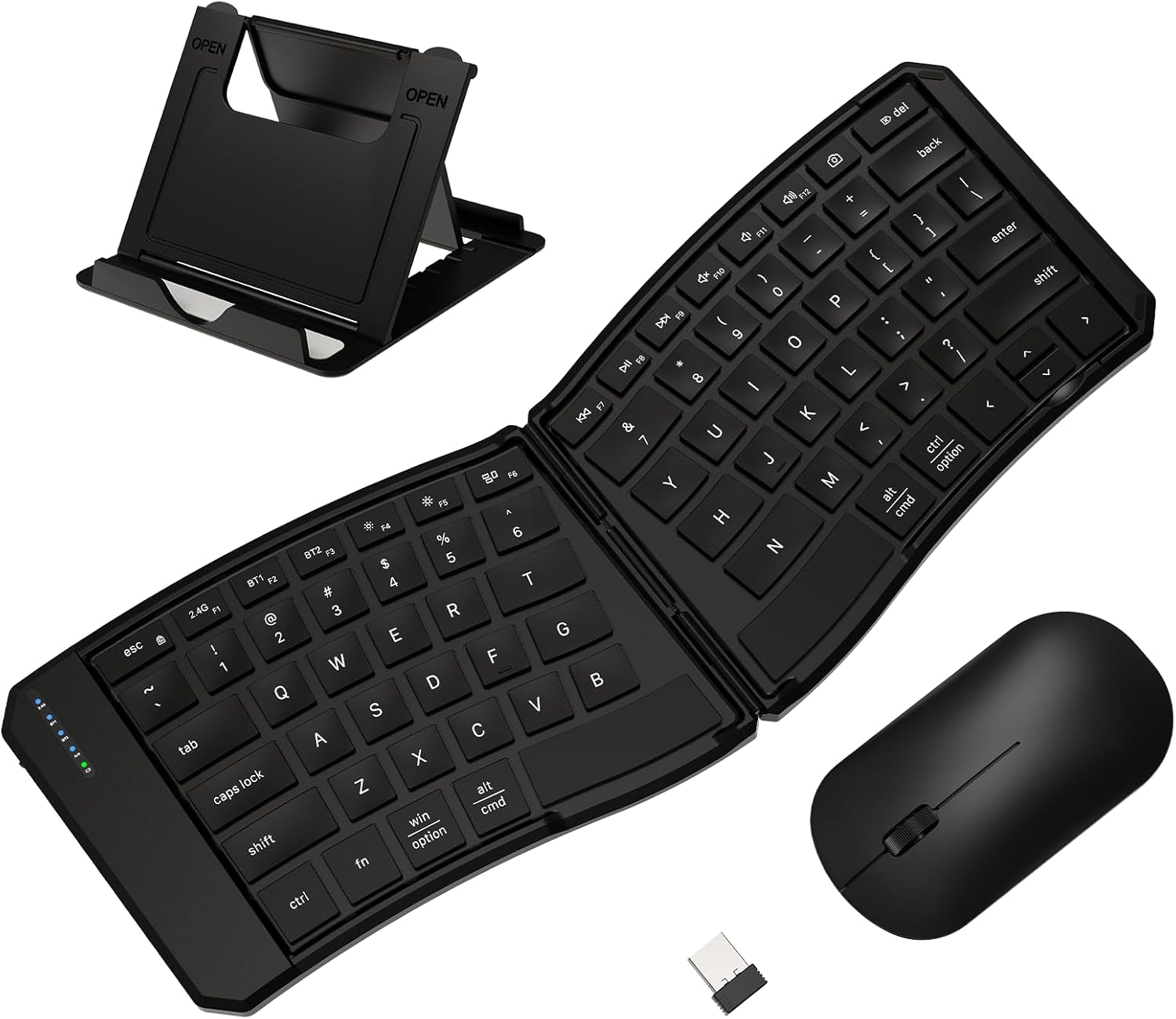 Ergonomic Foldable Keyboard and Mouse Combo for Travel Use