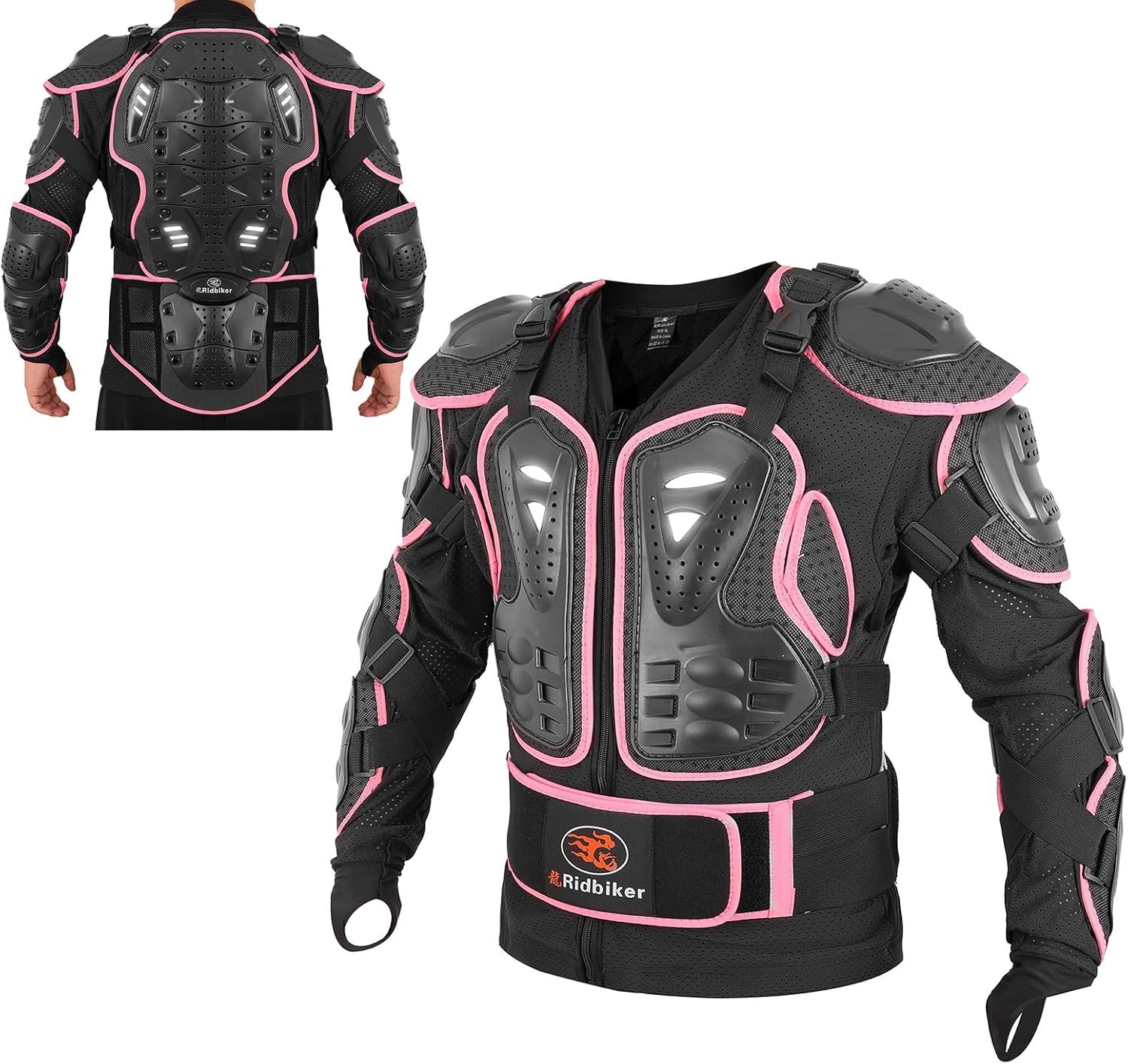 RIDBIKER Motorcycle Jacket with Full Body Armor for Men