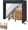 KYATE 4ft Firewood Rack Outdoor with Cover - Heavy Duty Wood Storage