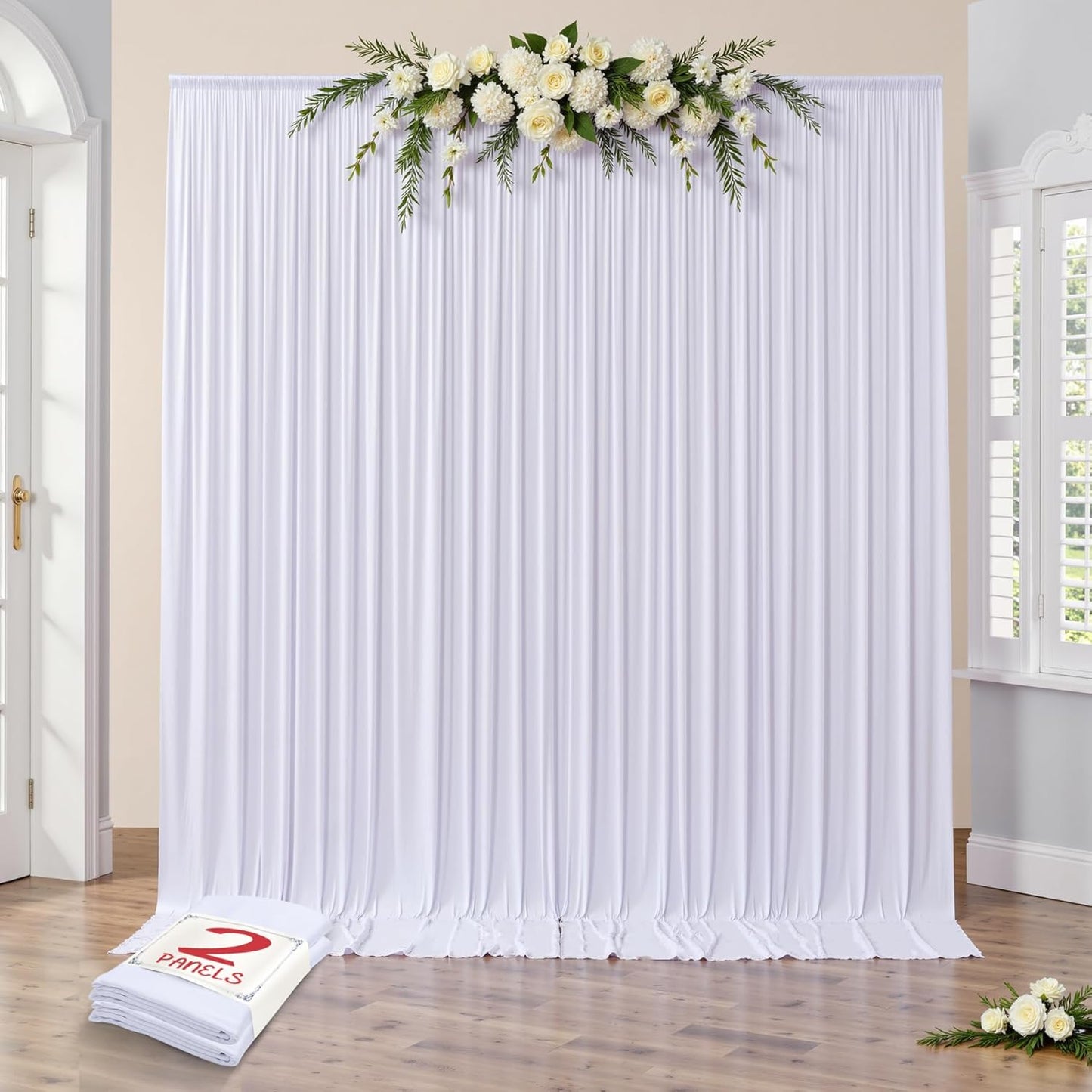 White Party Backdrop Set - Wrinkle-Free Polyester