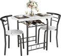 JUMMICO 3-Piece Wooden Round Table & Chair Set for Small Spaces