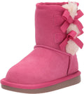 Girls Victoria Short Boot - Suede Bow Detail Cozy Lining