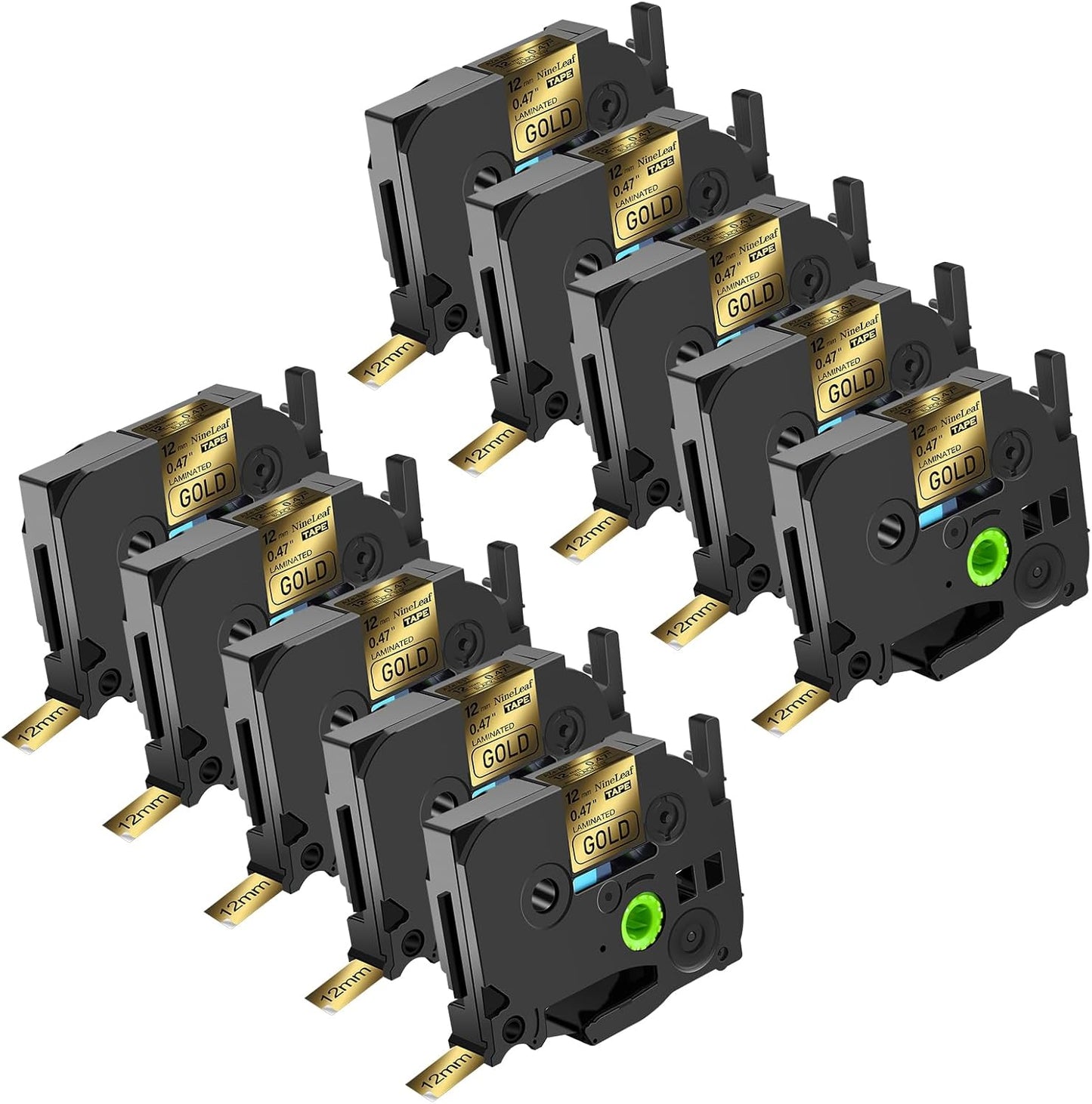 NineLeaf 10 Pack Compatible Label Tape for Brother TZe-831