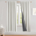100% Blackout Linen Curtains 72 in 2 Panels - Farmhouse Darkening
