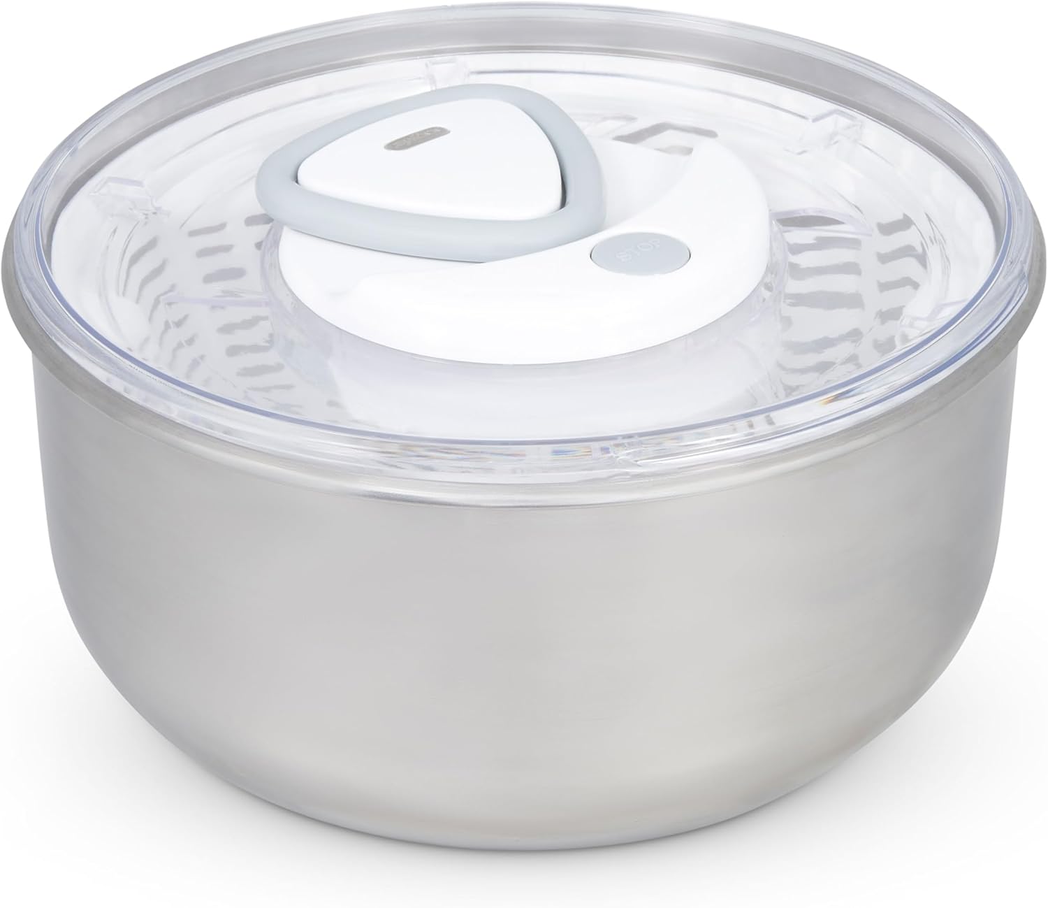 Zyliss Easy Spin 2 Stainless Steel Salad Spinner for Quick Prep
