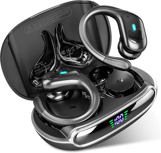 80H HiFi Wireless Earbuds with LED Display, IPX7, Black