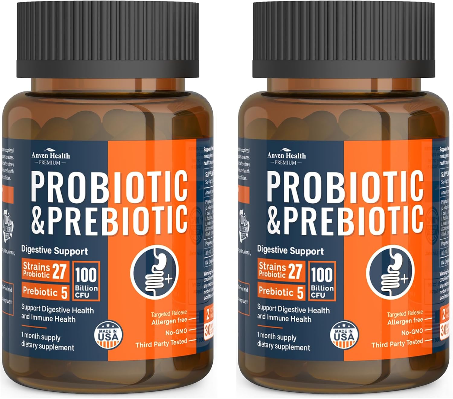 100 Billion Probiotics for Gut Health with Organic Prebiotics