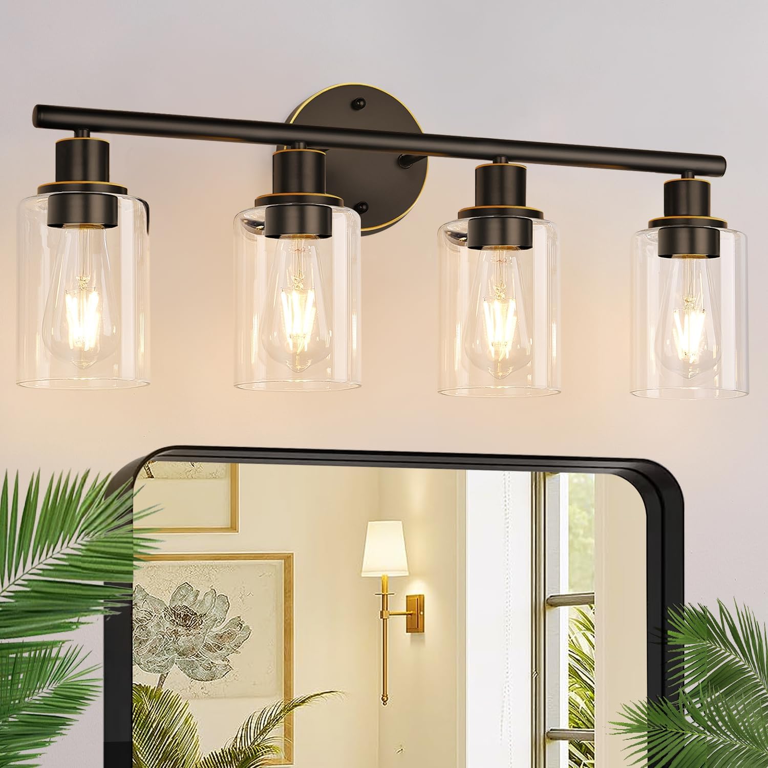 4-Light Bathroom Light Fixtures for Modern Vanity Lighting