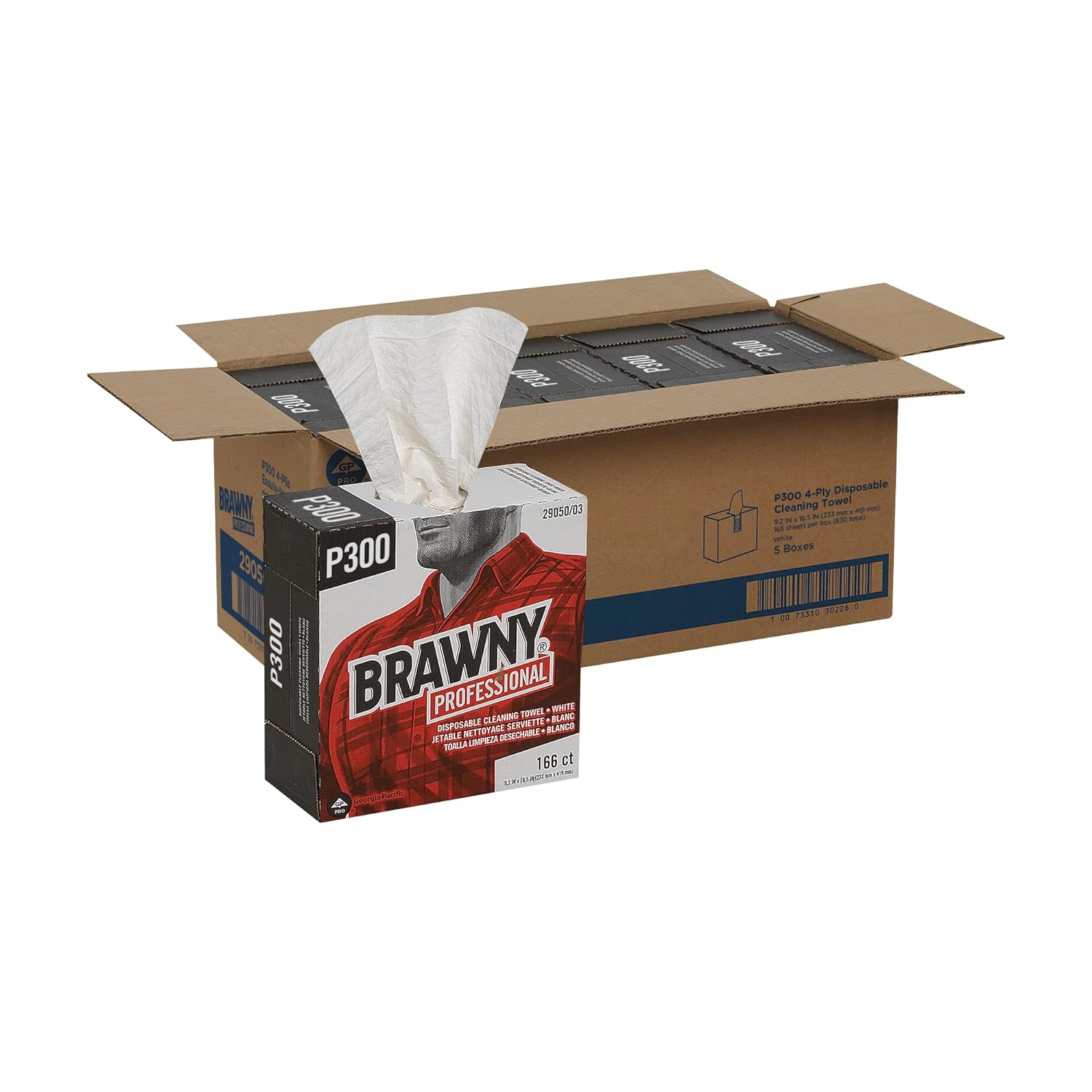 Brawny Professional P300 Disposable Cleaning Towels for Tough Jobs