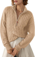 Dokotoo Women's Ribbed Quarter Zip Sweater - Cozy Everyday Style