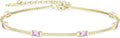 Birthstone Bracelets for Women - Dainty 925 Sterling Silver Charm