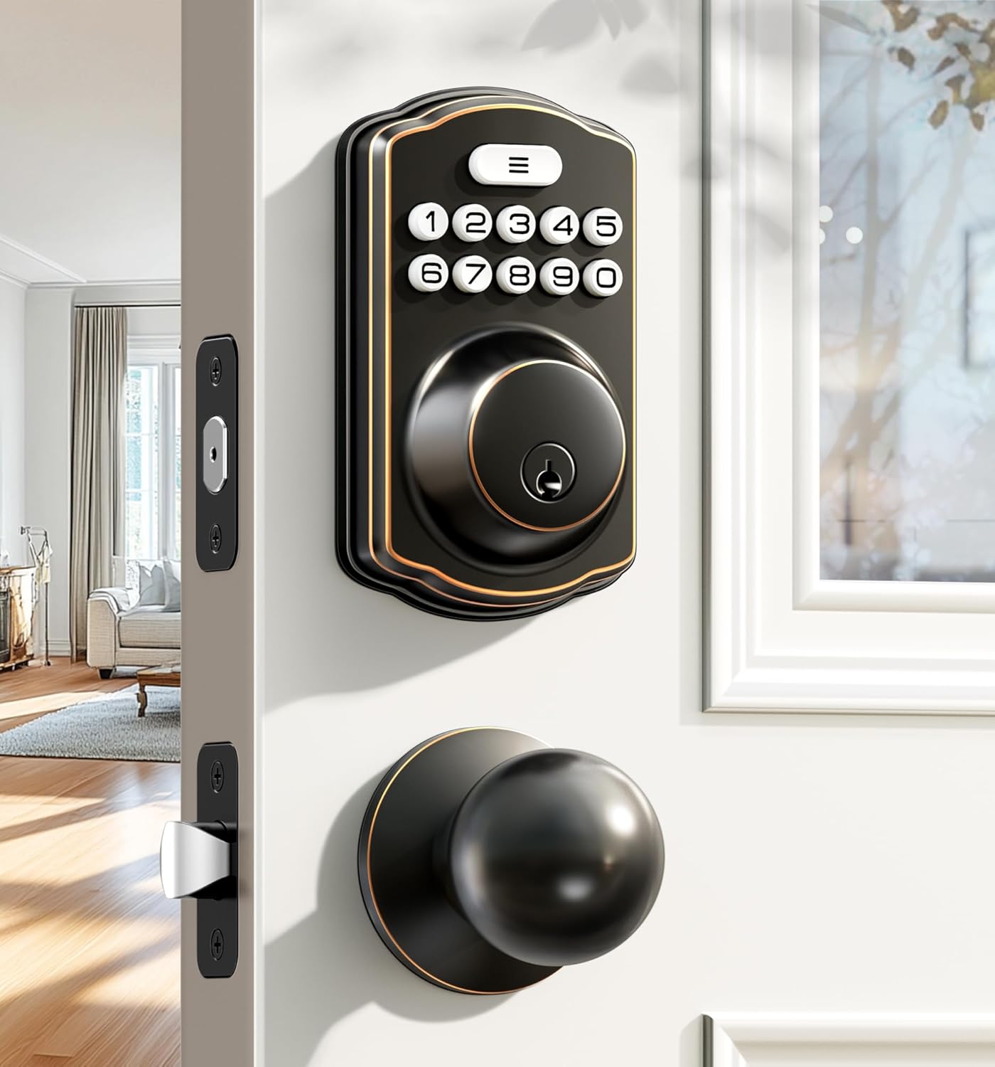 Veise Keyless Entry Door Lock with Smart Features and Knobs
