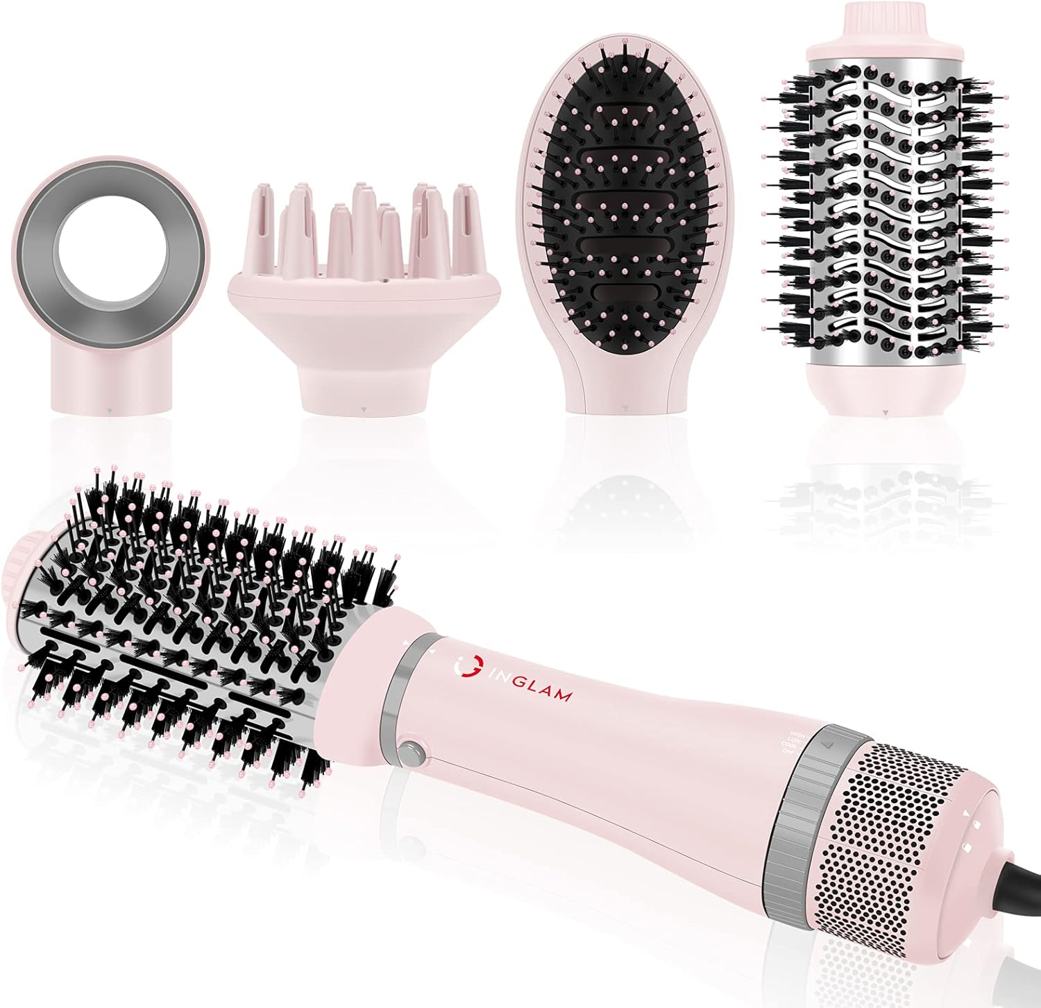 IG INGLAM 4 in 1 Blowout Hair Dryer Brush Set for Gorgeous Styles
