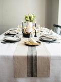 Solino Home Linen Table Runner 14 x 120 in - Farmhouse Black/Natural