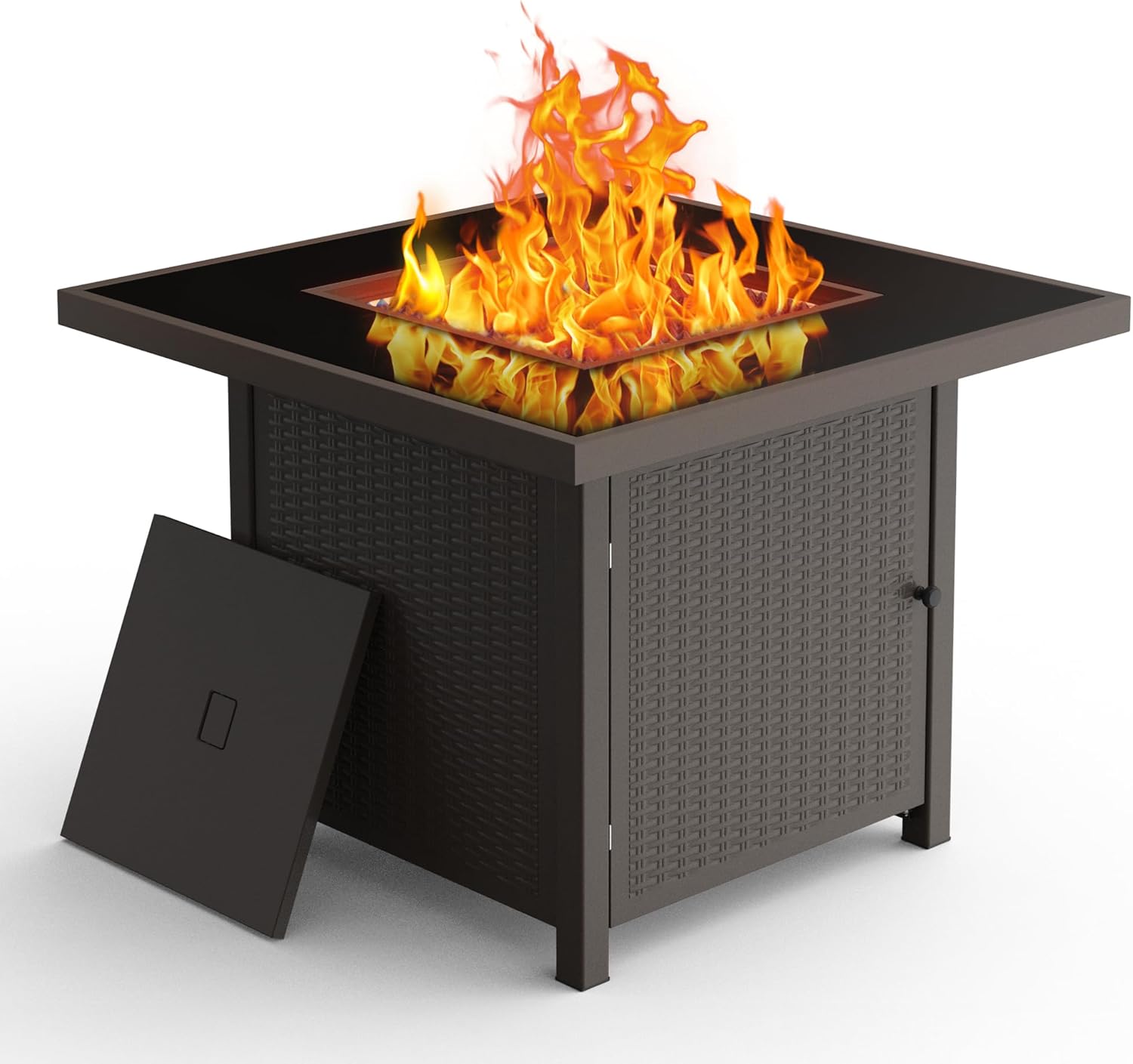 BALI OUTDOORS 32 inch Glass Tabletop Propane Fire Pit for Patio