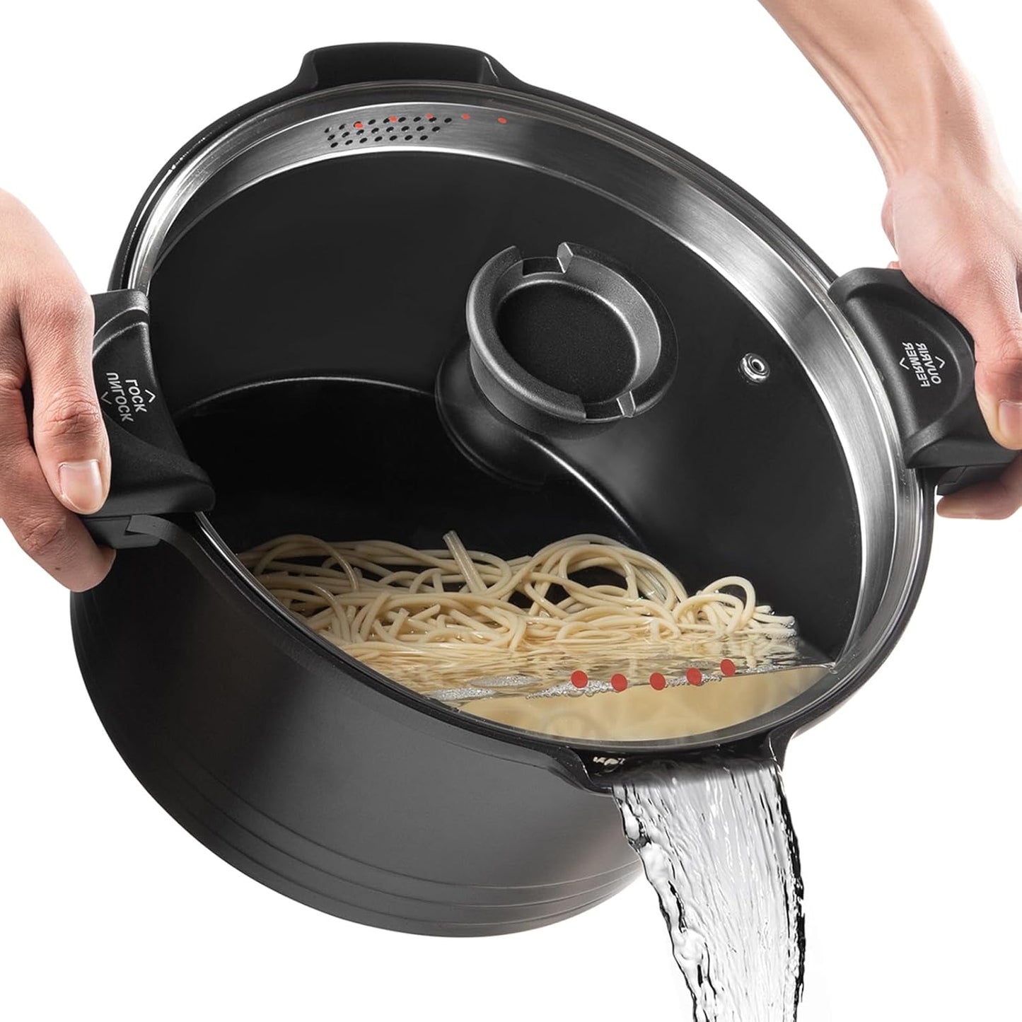 8.5qt Pasta Pot with Strainer Lid for Effortless Cooking