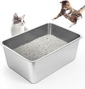 Stainless Steel Cat Litter Box for Cat and Rabbit - Odor Control, Non