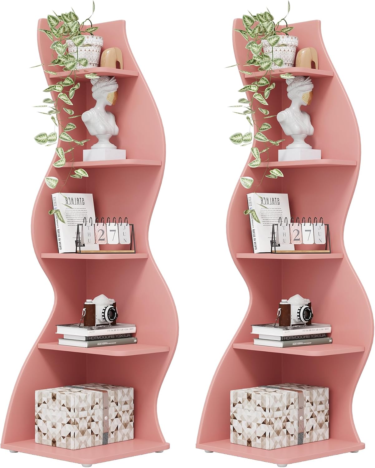Tribesigns Corner Shelf - Modern 5-Tier Wall Bookshelf for Home