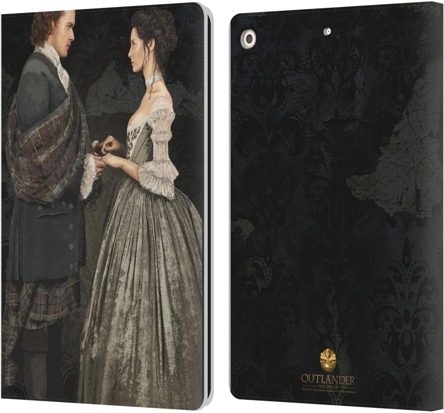 Outlander Claire & Jamie Leather Wallet Case for iPad 10.2