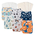 Babygoal Baby Reusable Cloth Diapers 6 Pack with Inserts