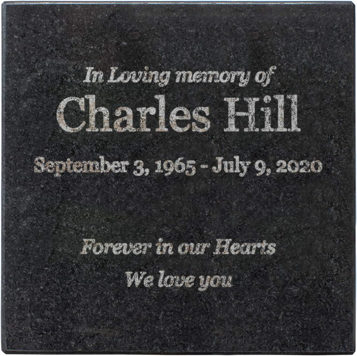 Customized In Loving Memory Black Granite Memorial Plaque Gift