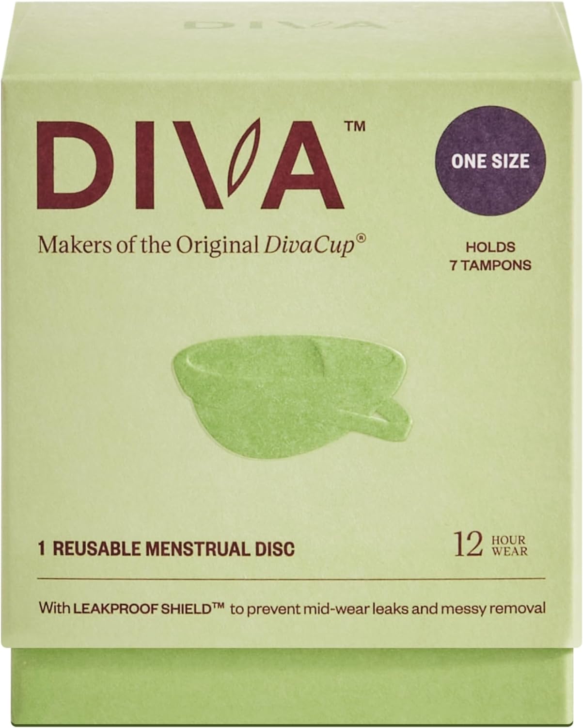 DivaCup - Leakproof & Comfortable Menstrual Disc - 12H Wear - 100% Silicone