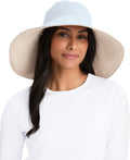 Solbari Womens Ultra-Wide Cotton Linen Sun Hat UPF 50+ - Packable UV