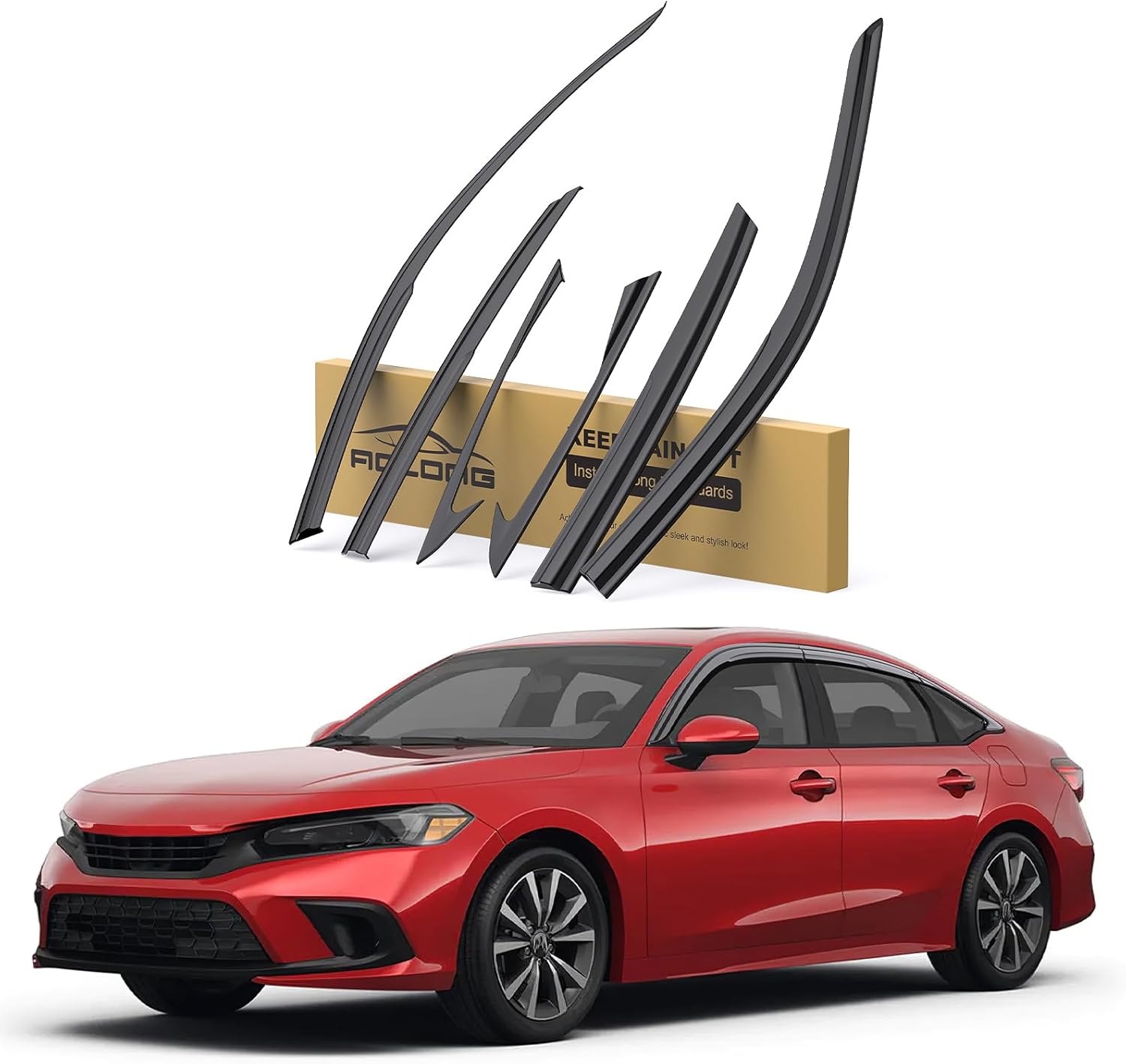 Rain Guards for Honda Civic Sedan 2022 2023 2024 - Durable Deflectors