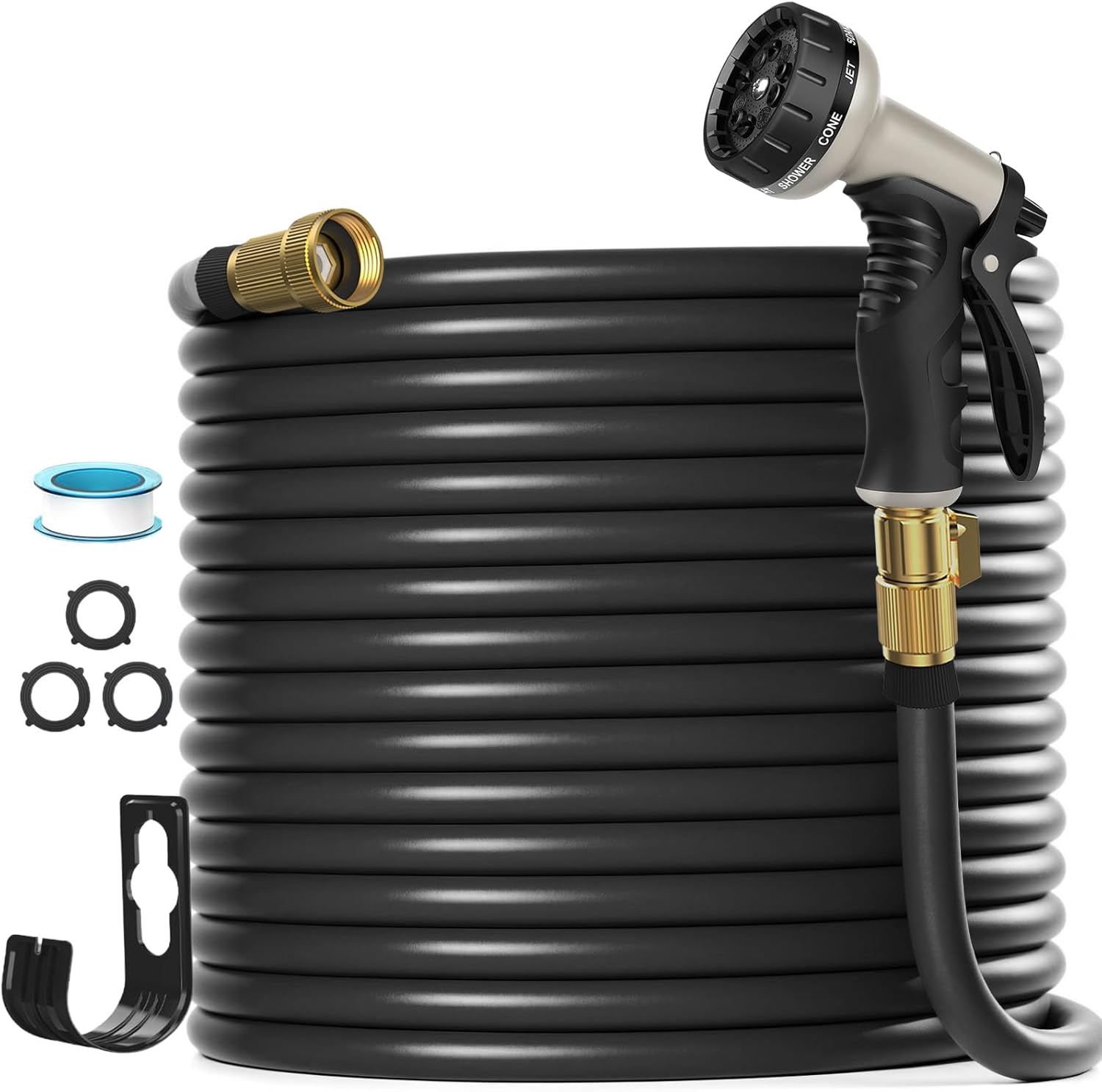Garden Hose 100ft Flexible Water Hose with 10 Function Nozzle