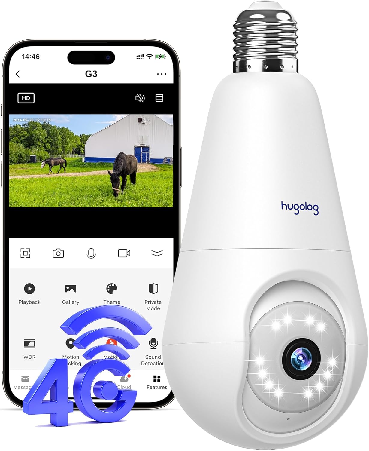 Hugolog 4G LTE Cellular Light Bulb Security Camera Review