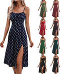 Summer Square Neck Mini Dress Polka Dot Sundress - Flowy Casual Fit