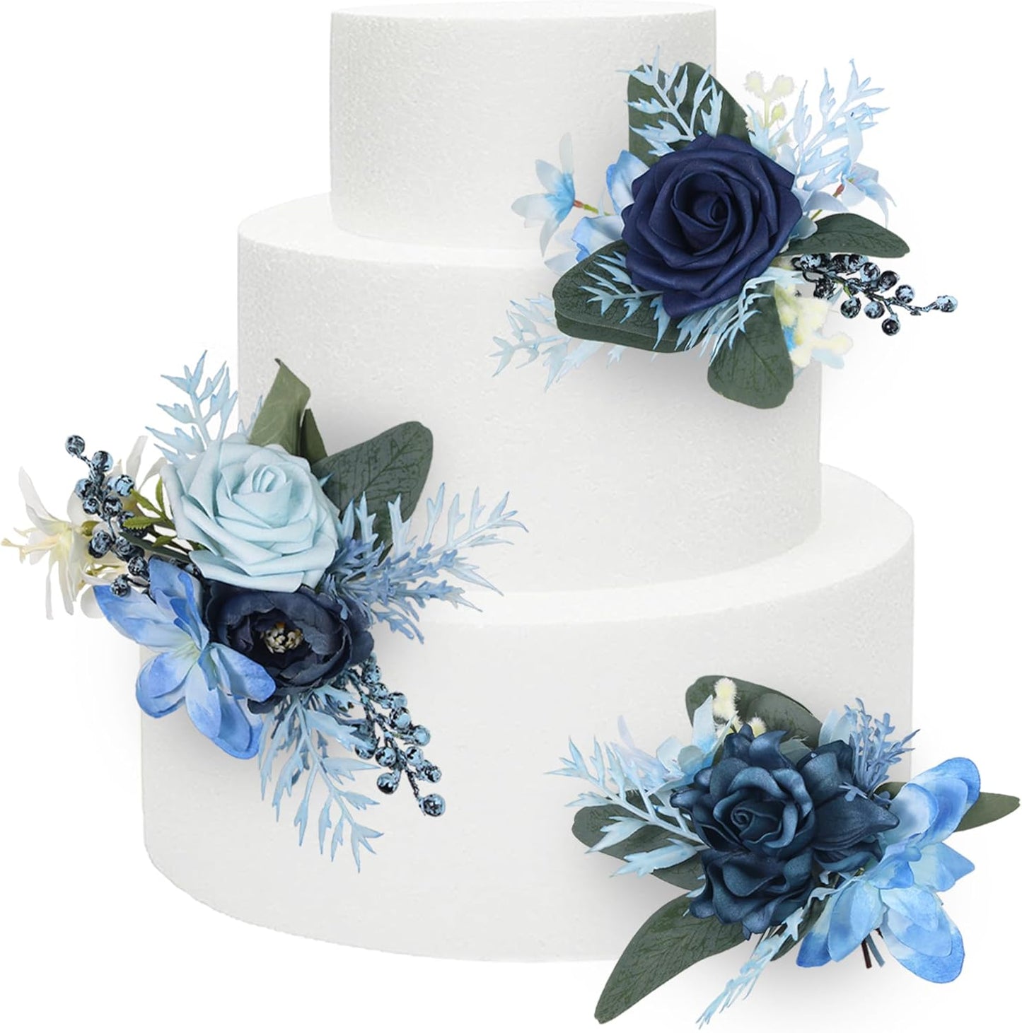 Rinlong 3Pcs Pre-made Cake Flowers for Elegant Cake Decor