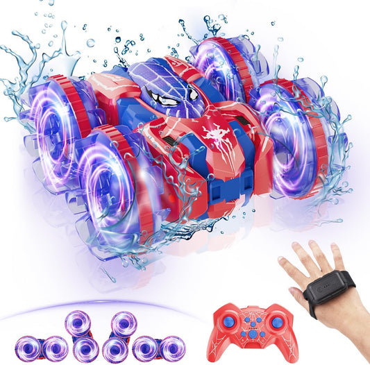 360 Stunt 4WD Amphibious RC Car for Kids - Waterproof & LED Lights