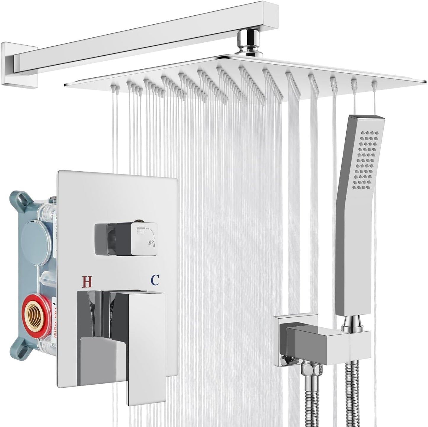 Gotonovo Rainfall Bathroom Shower System with 12 Inch Head