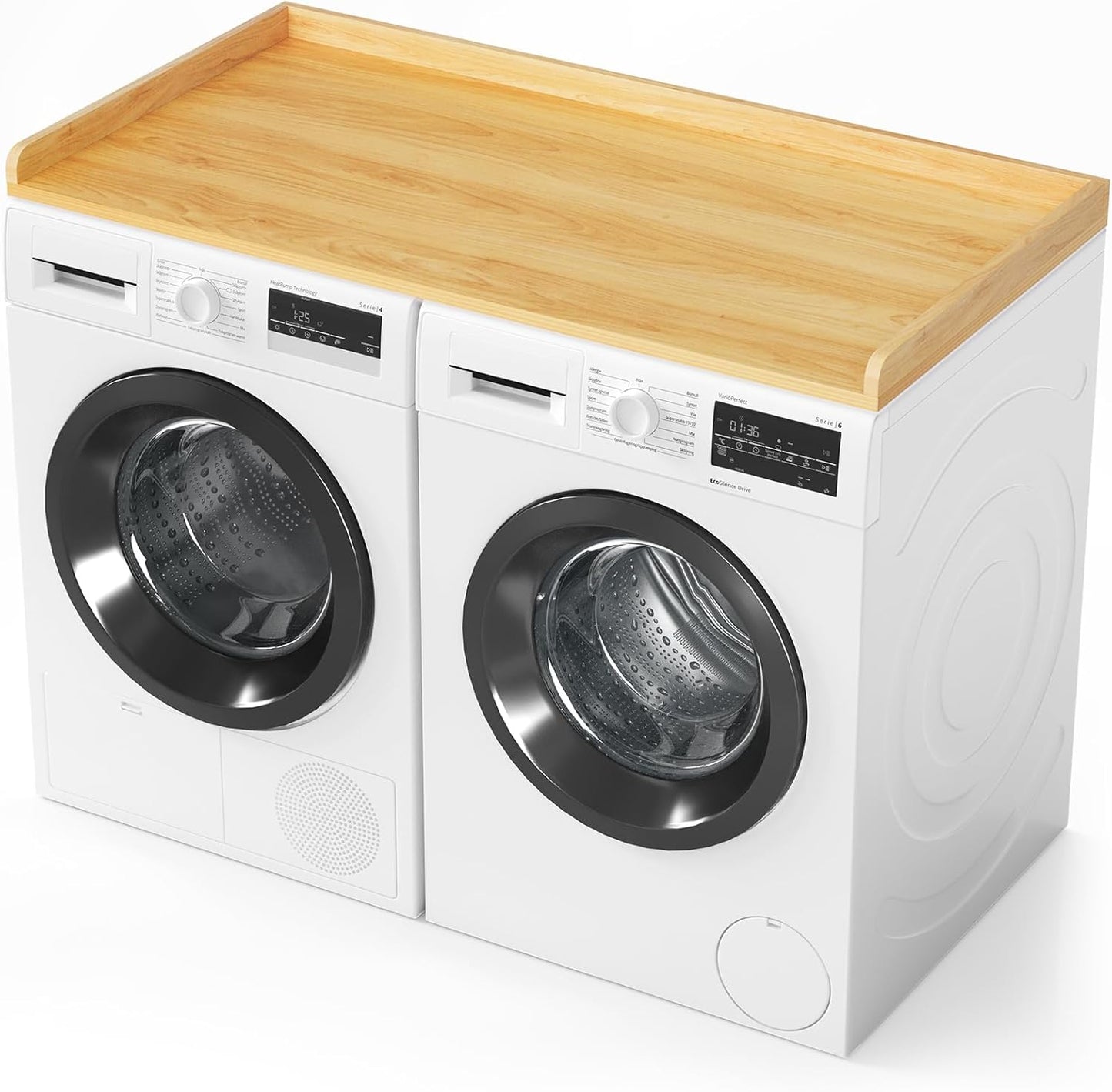 SpaceAid Washer Dryer Countertop - Maple Wood Laundry Shelf