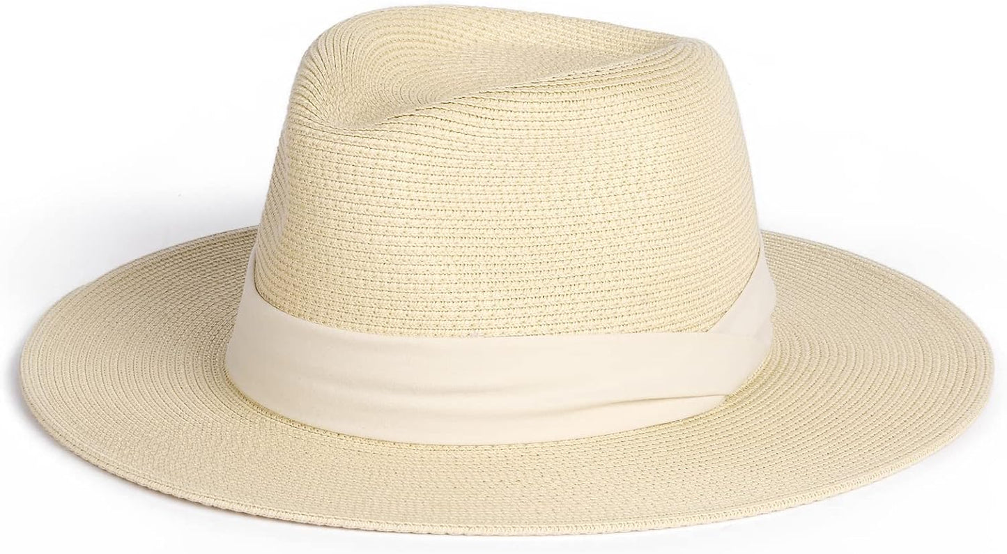 Panama Straw Hat for Women and Men - Wide Brim Sun Protection