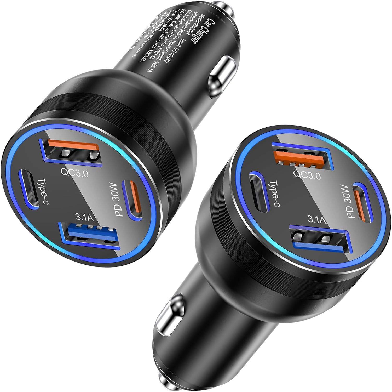 Agtray 65W Fast Car Charger - Dual Cigarette Lighter Adapter