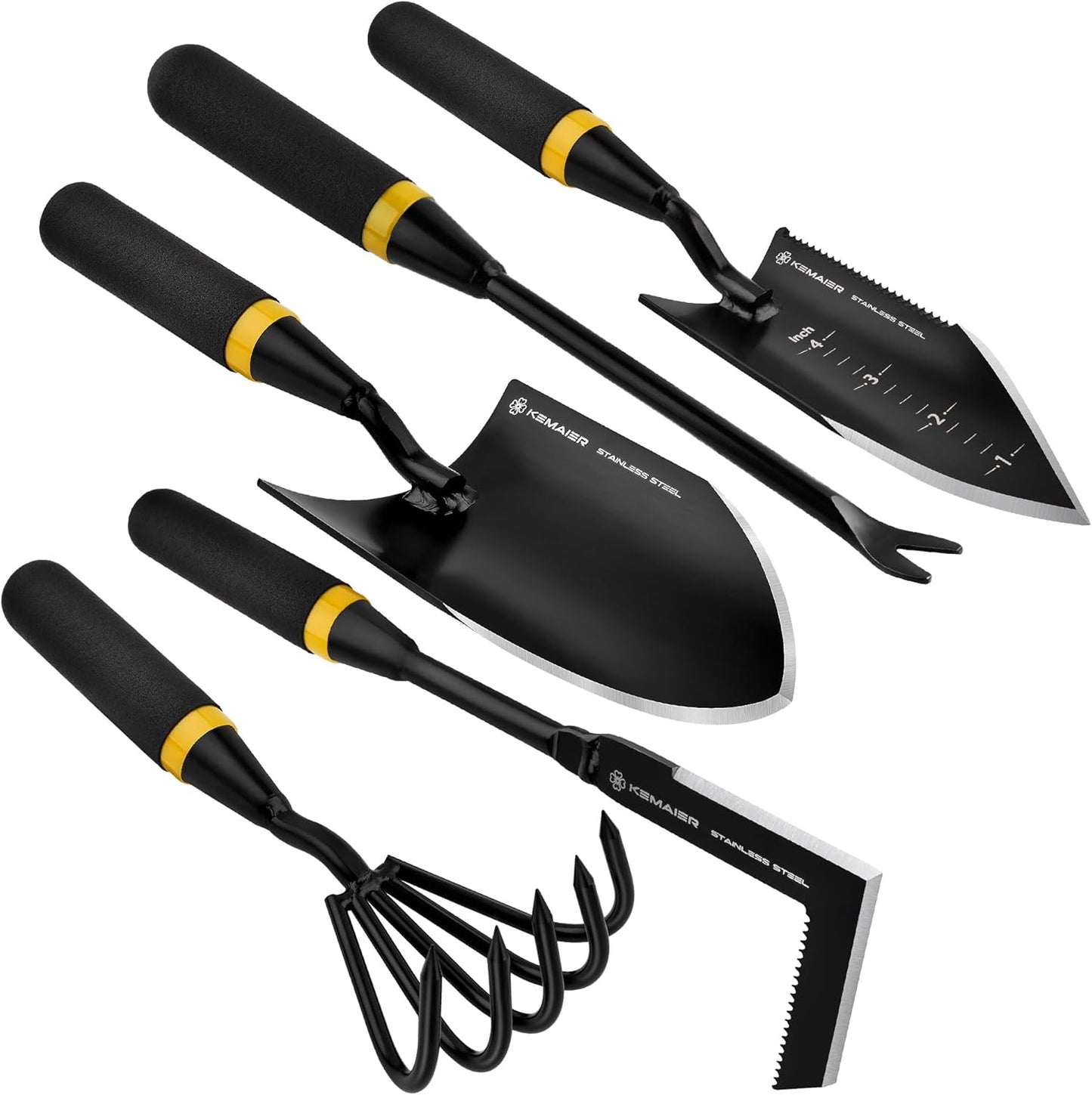 Garden Tool Set - Heavy-Duty Stainless Steel 5-in-1 Tools