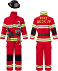 Firefighter Costume for Kids - Complete 9pcs Fire Chief Outfit