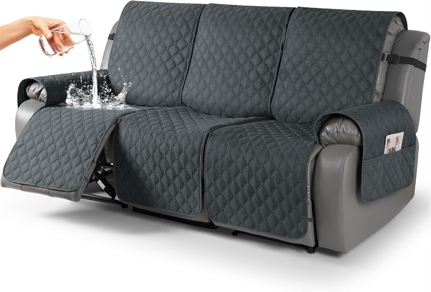 100% Waterproof Recliner Covers for Pets and Kids - Dark Gray