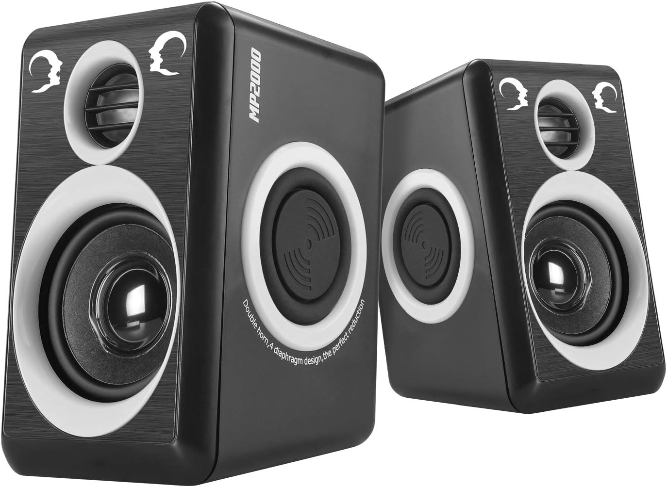 RECCAZR Gray USB Desktop Speakers - Immersive Surround Sound