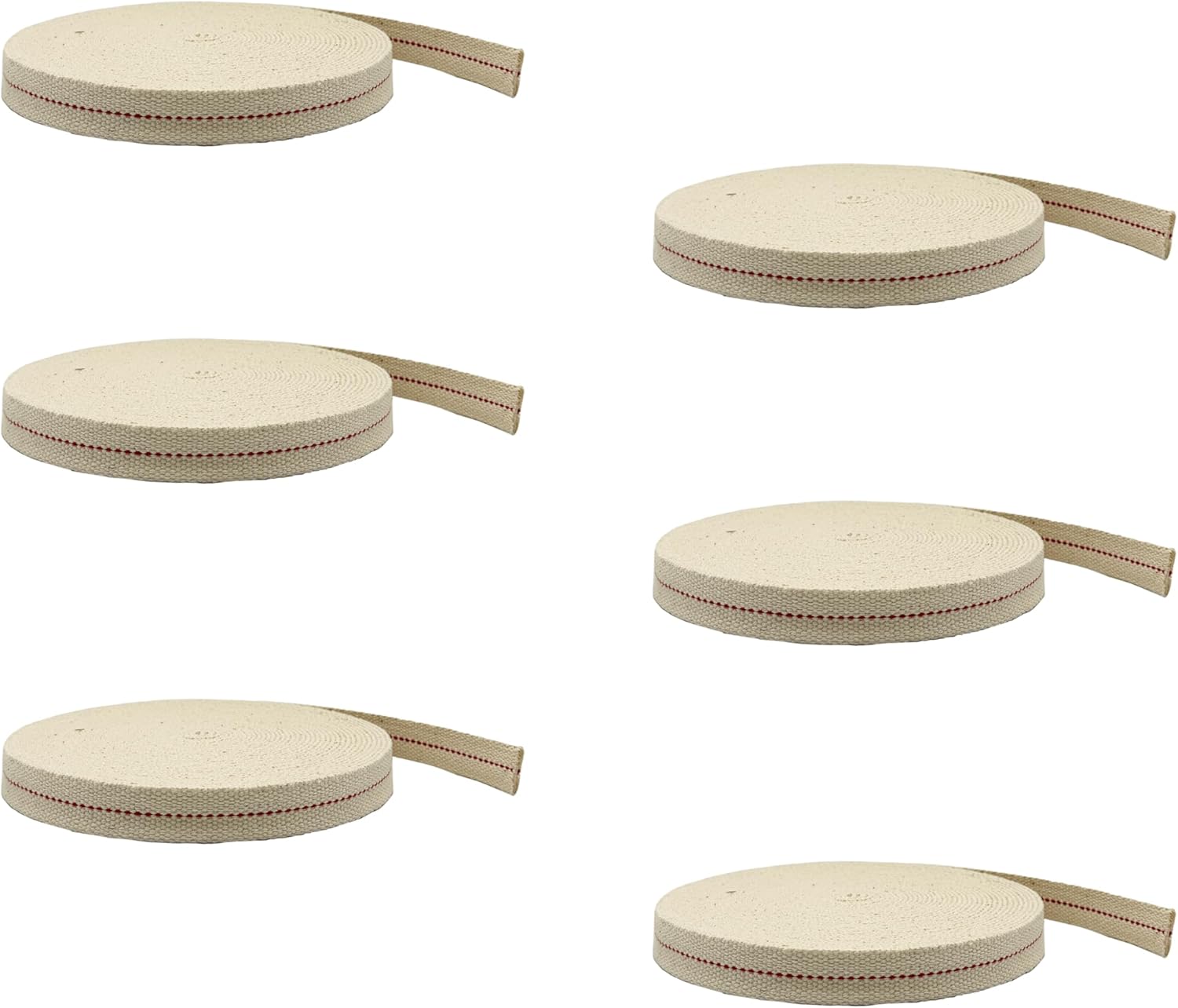 Light of Mine 3/4 Inch Cotton Flat Wick for Lanterns - 6 Pack
