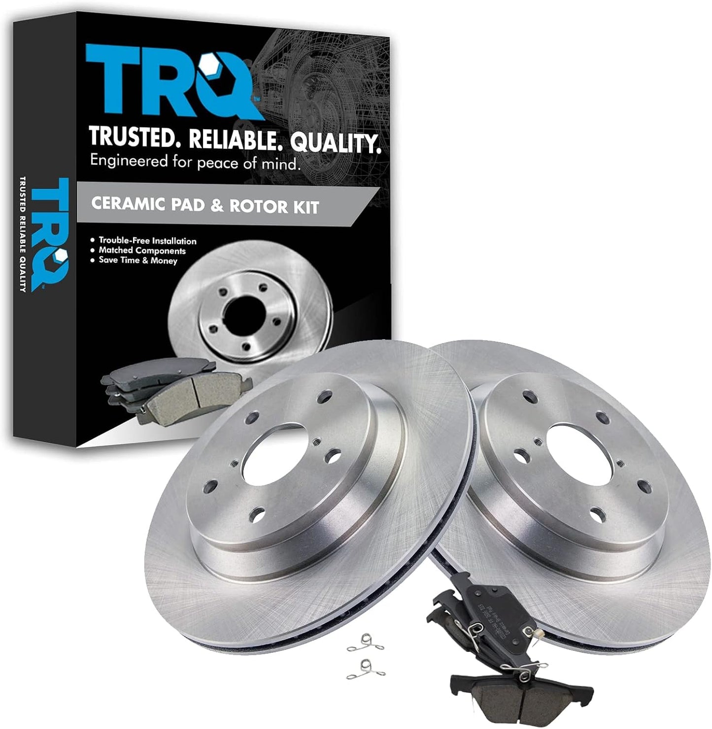 TRQ Rear Brake Pad & Rotor Kit for 2019-2020 Subaru Forester