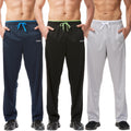 Mens Sweatpants with Zipper Pockets Open Bottom - Loose Fit Active