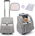 Lollimeow Pet Rolling Carrier Dog Backpack with Wheels - Converts