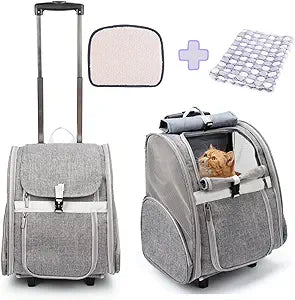 Lollimeow Pet Rolling Carrier: Versatile Dog Backpack with Wheels