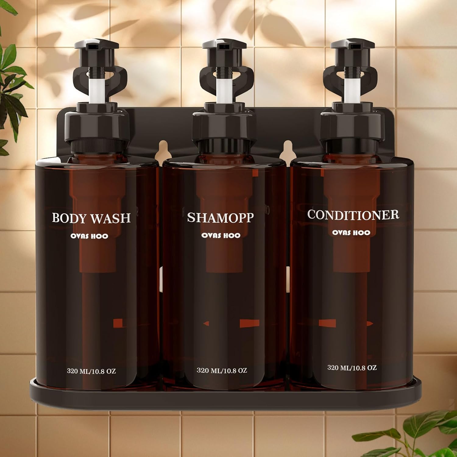 Convenient 3-Chamber Wall-Mounted Soap Dispenser - No Drill, Easy Setup!