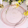 Efavormart 13ft Charger Plates Set of 12 - Blush Beaded Rim